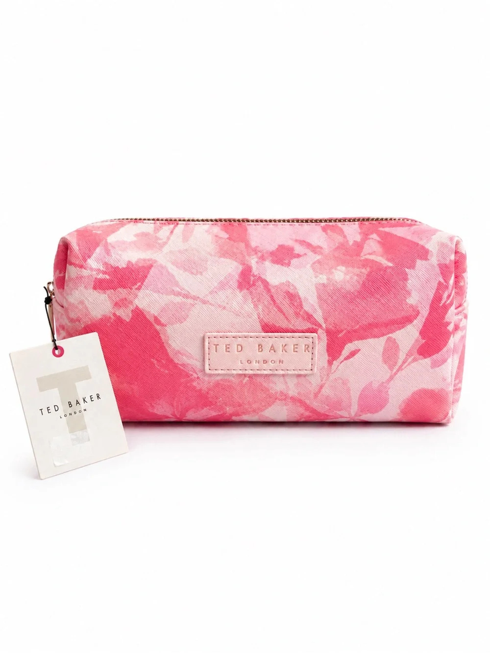 Ted Baker London Pink Floral Cosmetic Makeup Bag Travel Toiletry Case NWT Zip